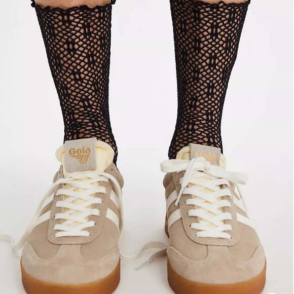 Free People Poppy Crochet Sock - Black and Burgundy Available - Picture 2 of 6